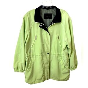 LNWOT…BRAETAN LADYS WINDBREAKER SIZE XL COLOR LIME GREEN AND BLUE. 100% POLY.
